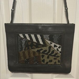 Chico’s Leather Beaded Bag